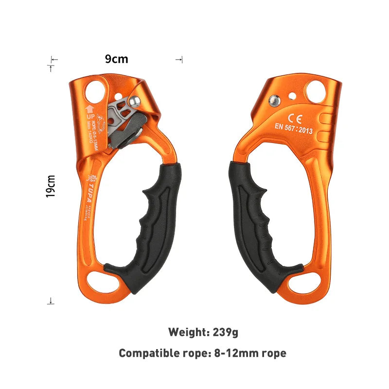 Dispositivo de ascenso manual SRT para escalada en TECHOS.SRT Manual Ascender Device for ROOF Climbing