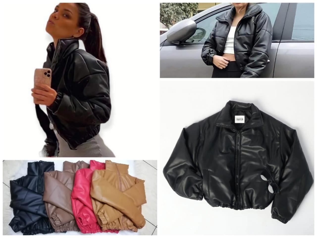 Women's leather sweater.