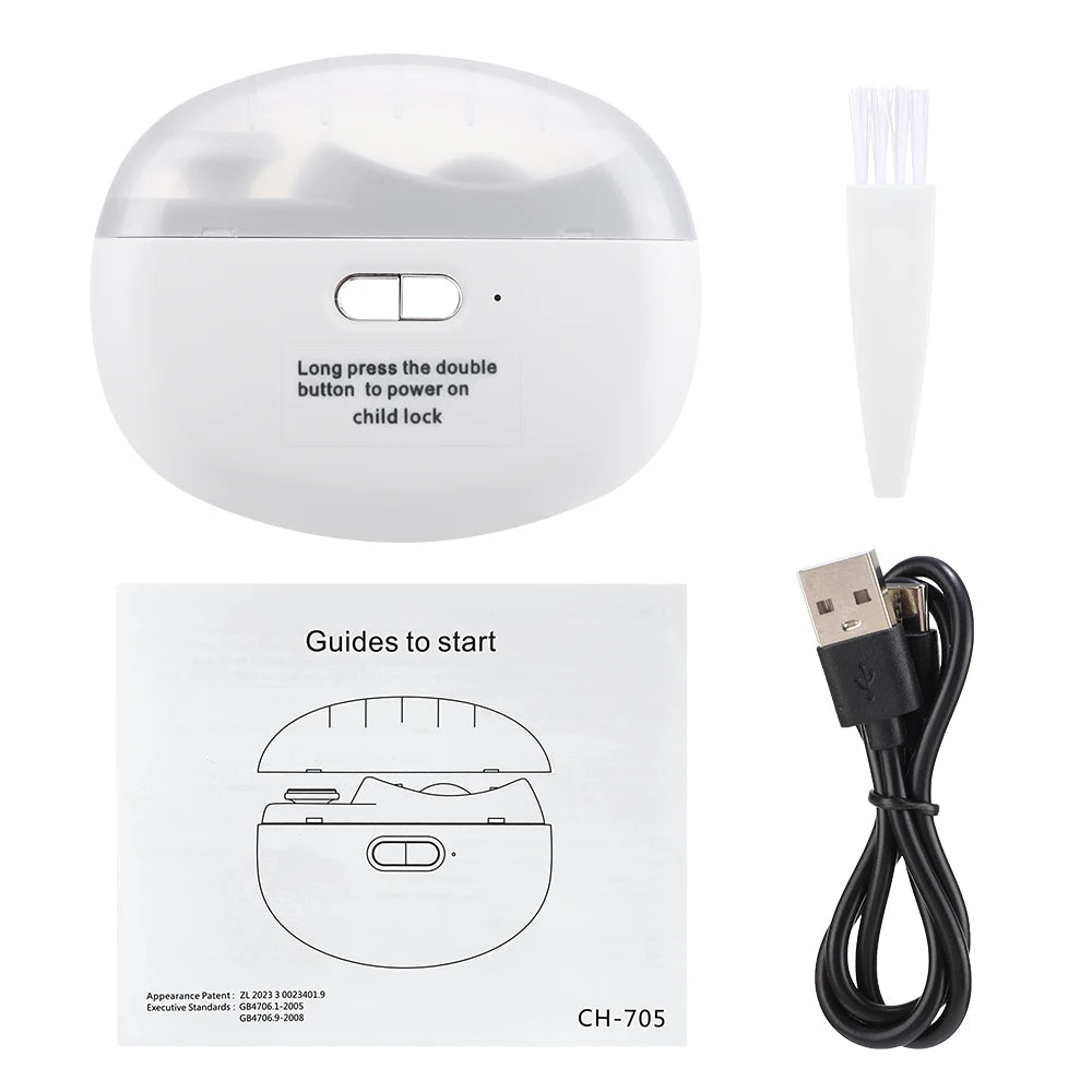 2 In 1 Electric Nail Clippers Manicure Anti-Splash